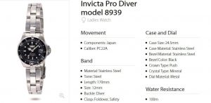 Invicta 8939 Pro Diver Women's Watch